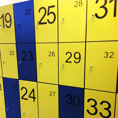 Yellow and Blue Lockers